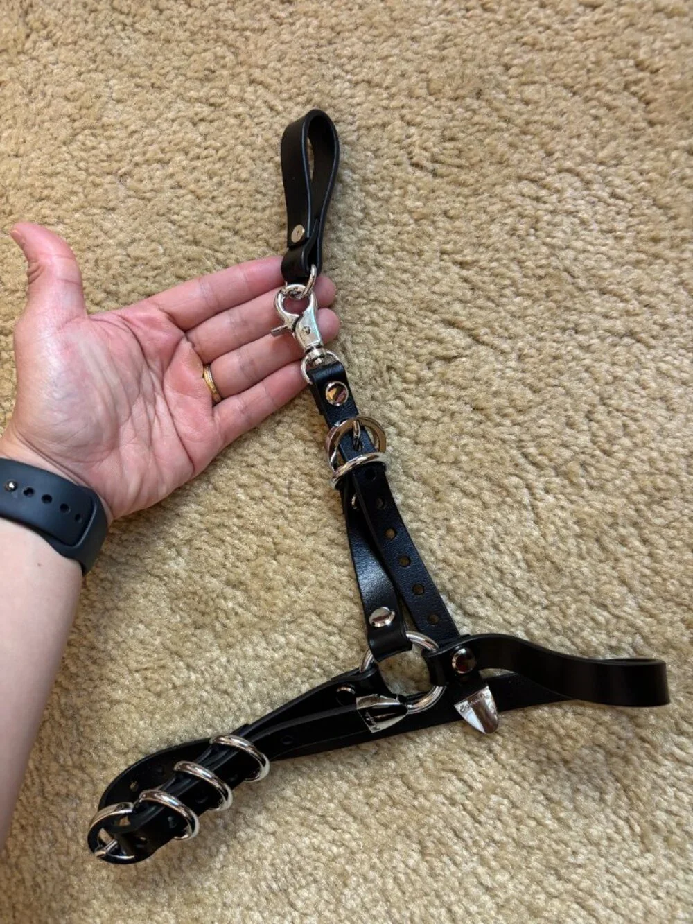 NWOT Creepy Yeha Pair of Garters - Black with silver hardware